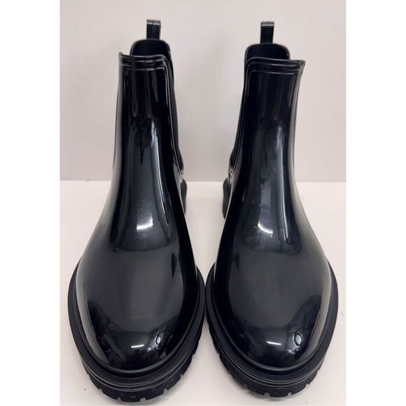 INC Boots Size 8 Black Pull On Chelsea Style Black Rain Boots NEW - Picture 5 of 12